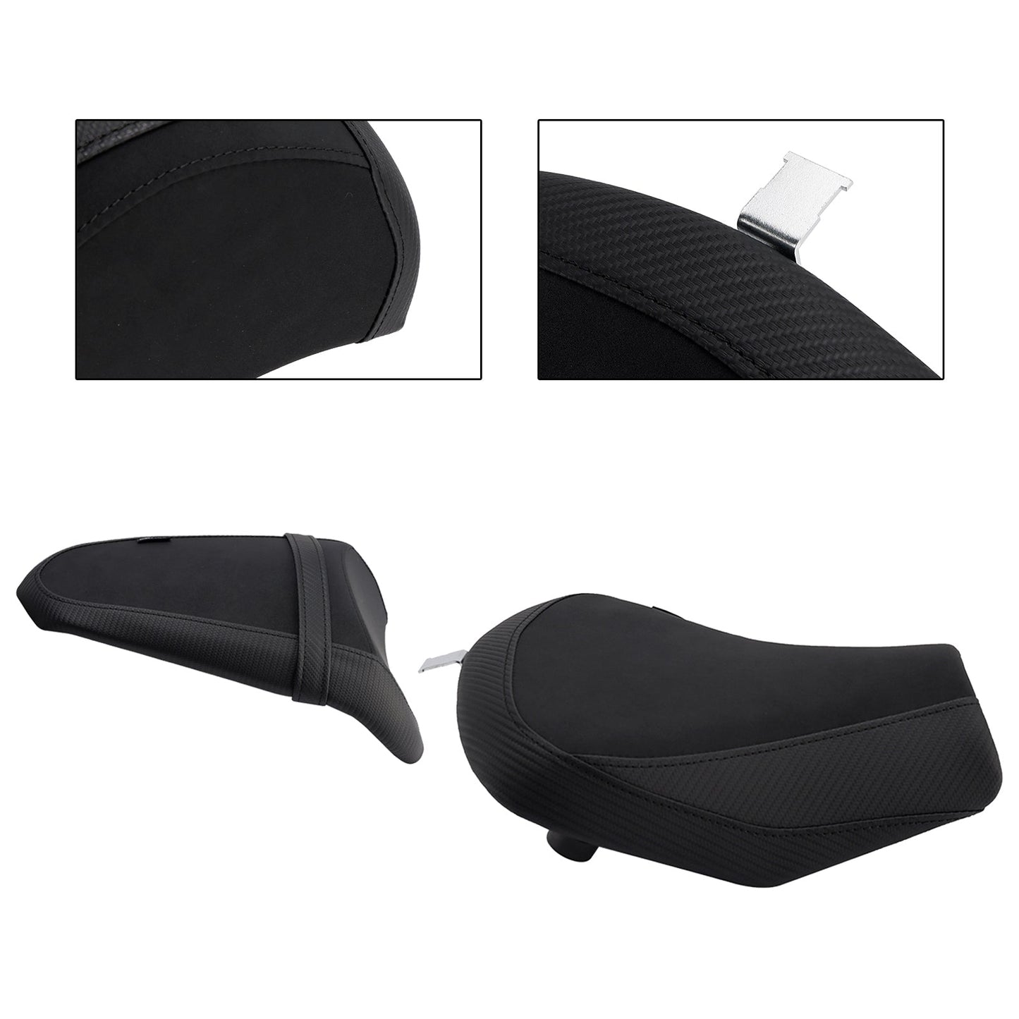 Kit cuscini passeggero anteriore e posteriore Raider neri per Kawasaki Ninja 650 Z650 2017-2025
