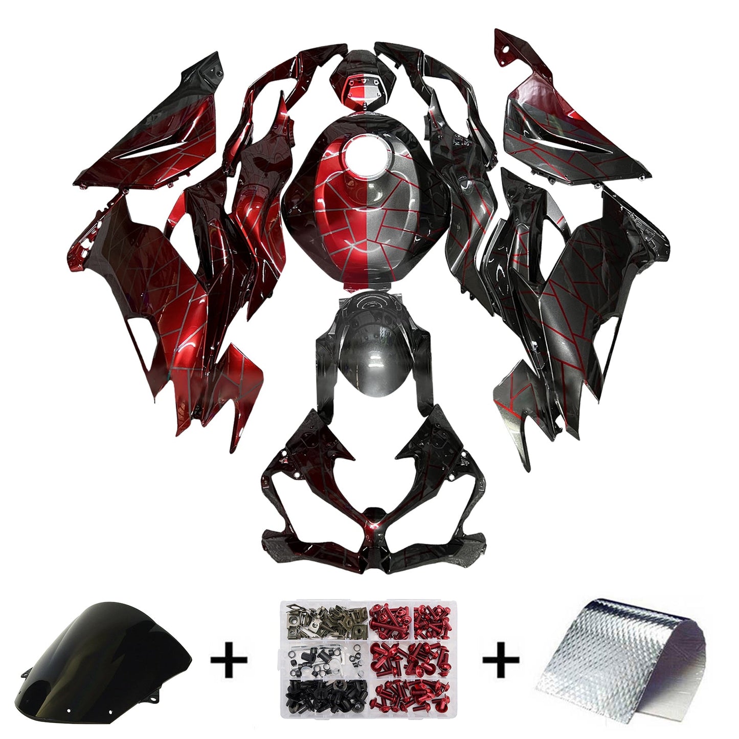 Kit carenatura iniezione in plastica ABS adatto per Kawasaki ZX6R 2019-2023