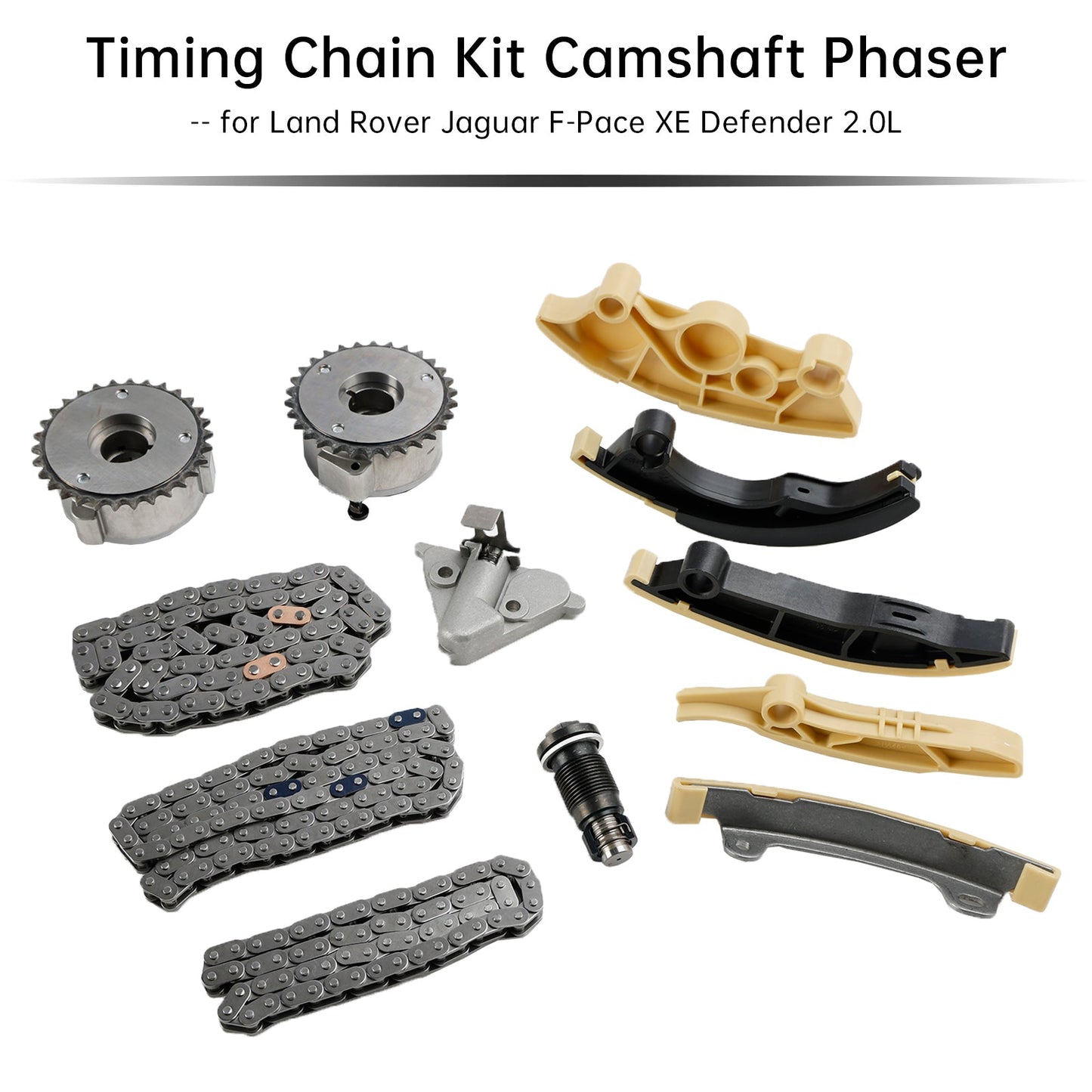 Kit catena di distribuzione motore Jaguar XE (X760) 2.0 AWD 250PS 2017/02-on, fasatore albero a camme