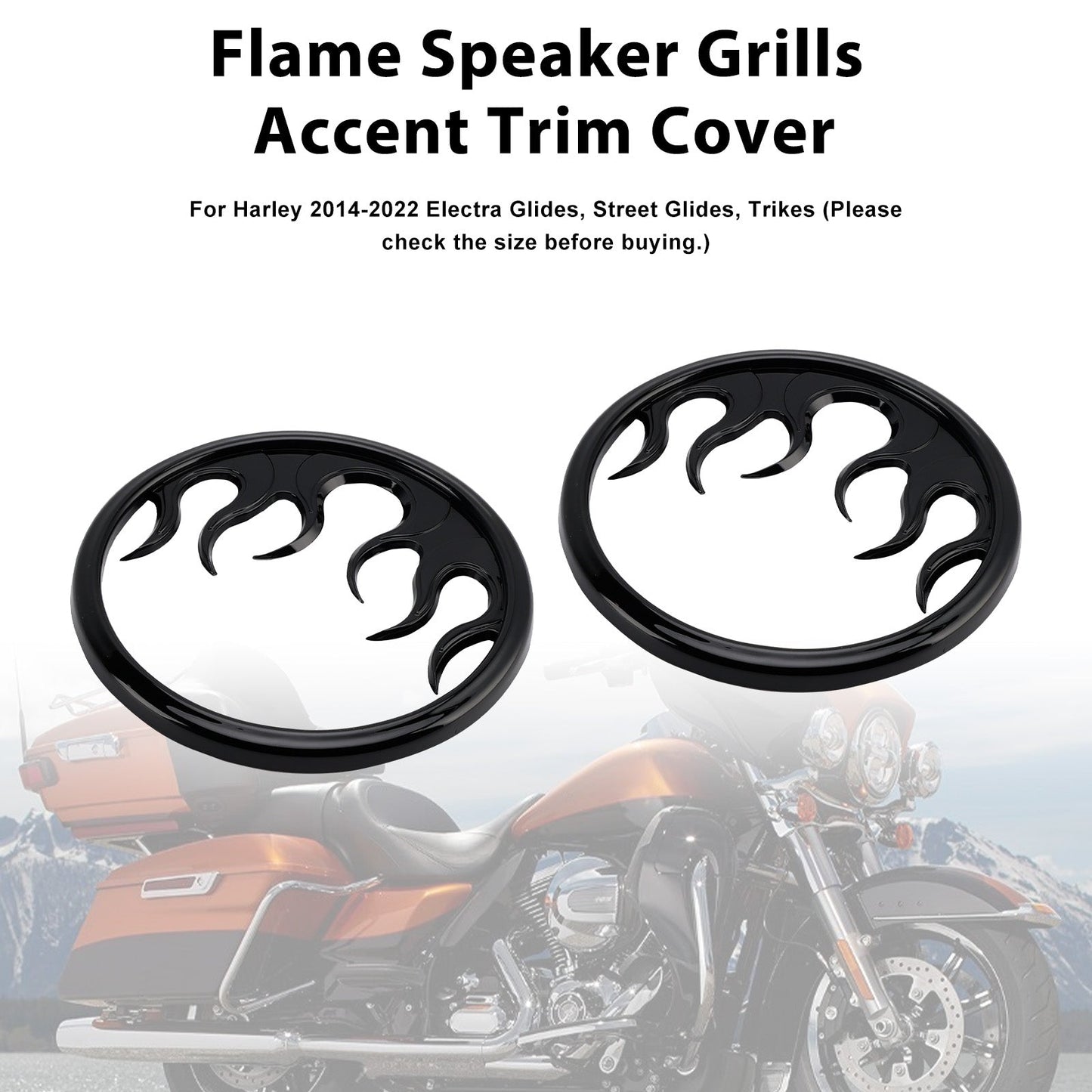 Griglie per altoparlanti Flame Accent Trim Cover per Touring Electra Glide Ultra Classic
