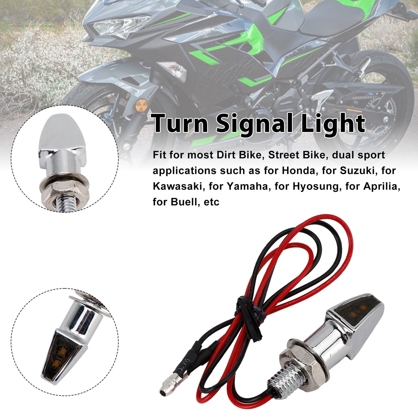 Indicatore di direzione a LED da 12 V, 8 mm, universale per moto Yamaha