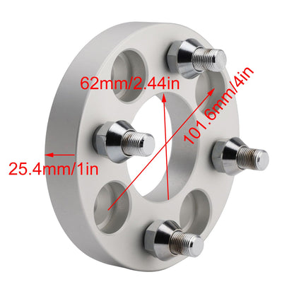 Kit distanziali per ruote da 1"" con cavo per dadi ruota per carrelli da golf, argento per Yamaha Club Car Ezgo
