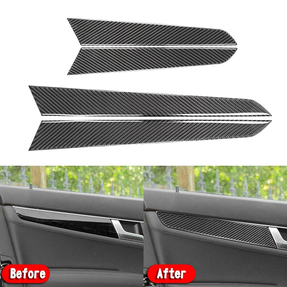 Carbonio Interno Porta Pannello Cover Trim Per Mercedes-Benz C Class W204 07-14