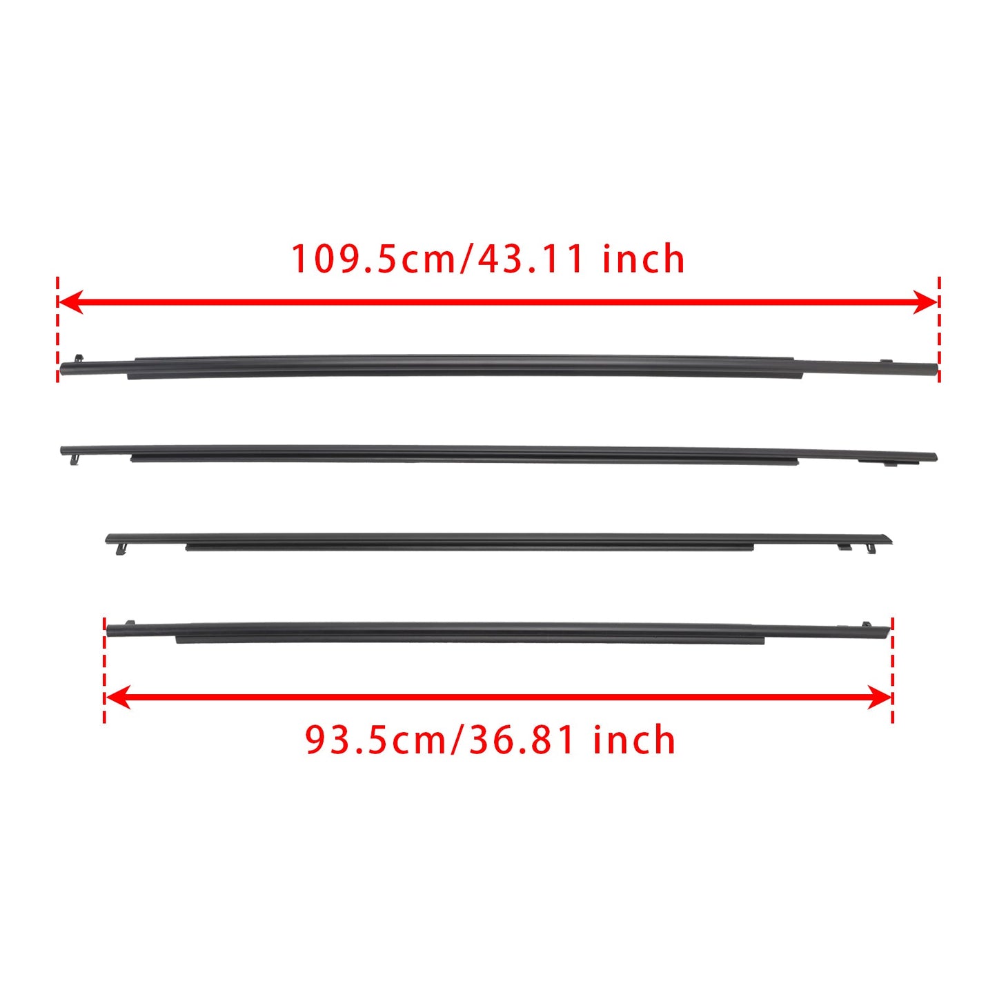 Guarnizione esterna per cintura in vetro della portiera Toyota Prius 2010-2015 (4 pezzi)