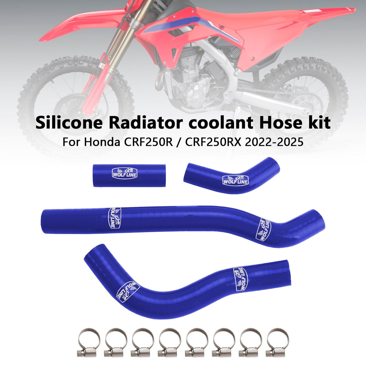 Tubo flessibile del liquido di raffreddamento del radiatore in silicone Honda CRF250R CRF250RX 2022-2025