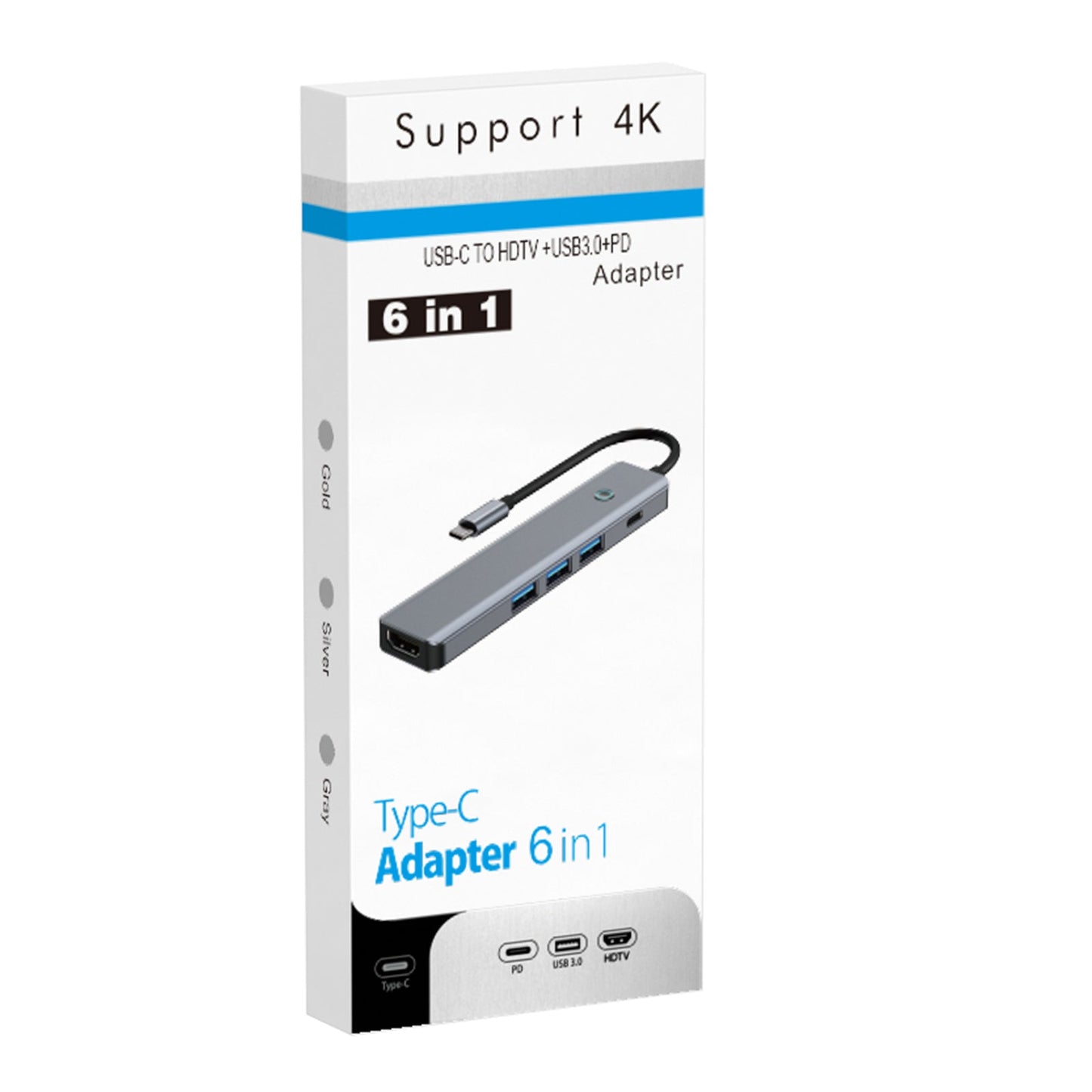 Adattatore hub di interfaccia HDMI PD100W USB3.0 TYPE-C 5 in 1 per MacBook iPad Pro