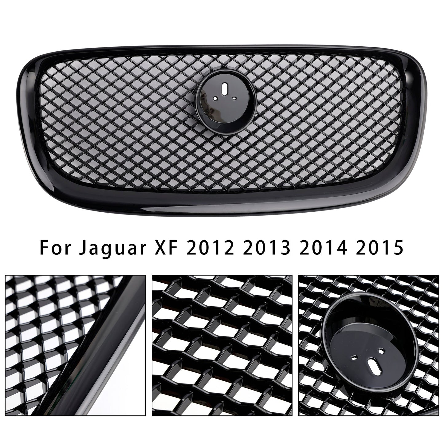 Griglia paraurti anteriore stile XF-R adatta per Jaguar XF 2012-2015, nero lucido