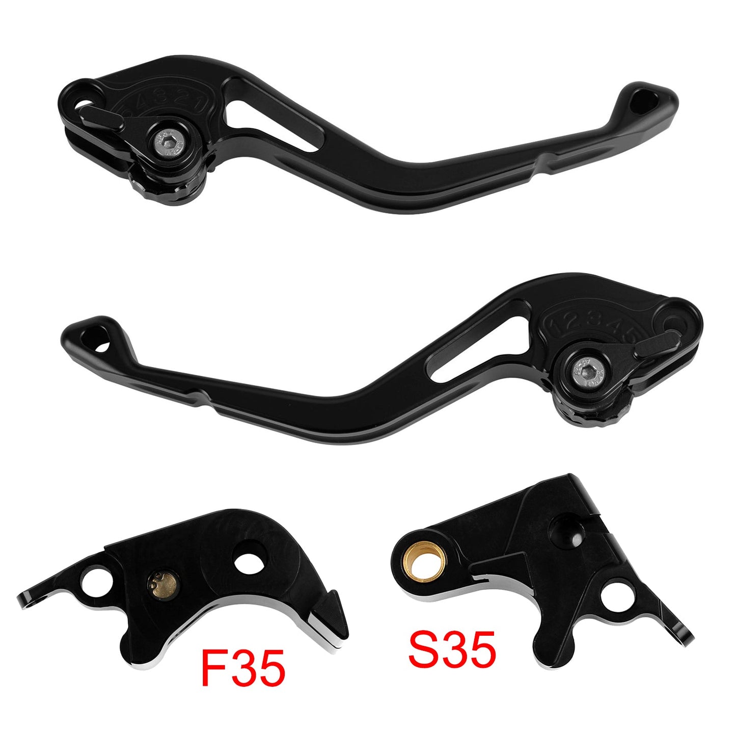 Nuova leva freno e frizione corta compatibile con Suzuki GSXR600 06-10 e GSXR1000 05-06, colore nero.