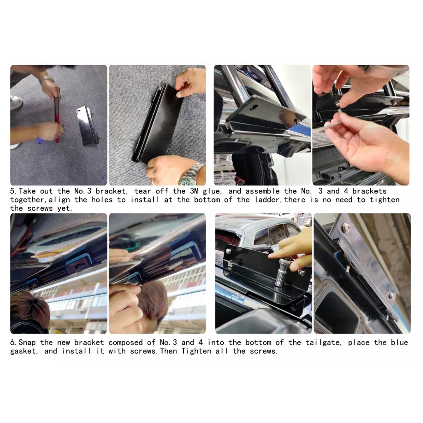Accessori per scaletta portellone posteriore Toyota 4Runner 5a generazione 2010-2024, neri