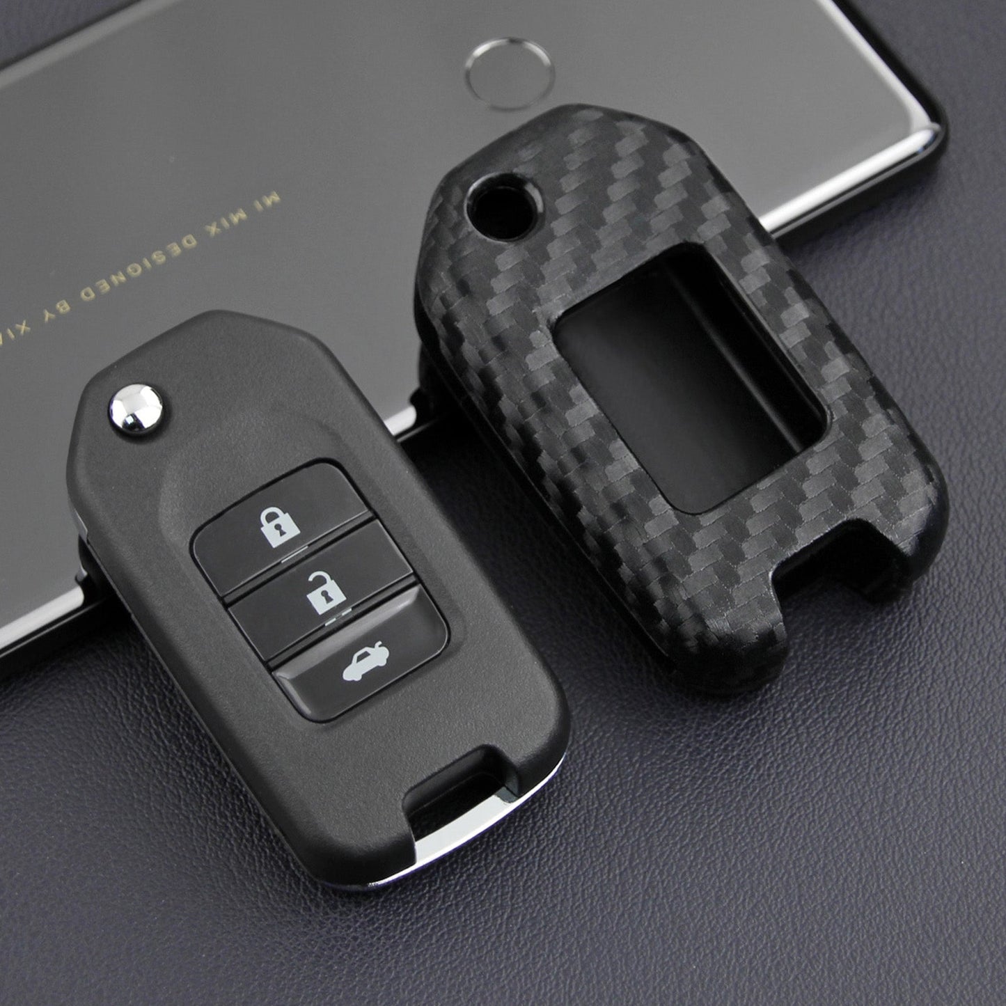 Custodia in similpelle e silicone per chiave auto con fibbia per Honda Accord