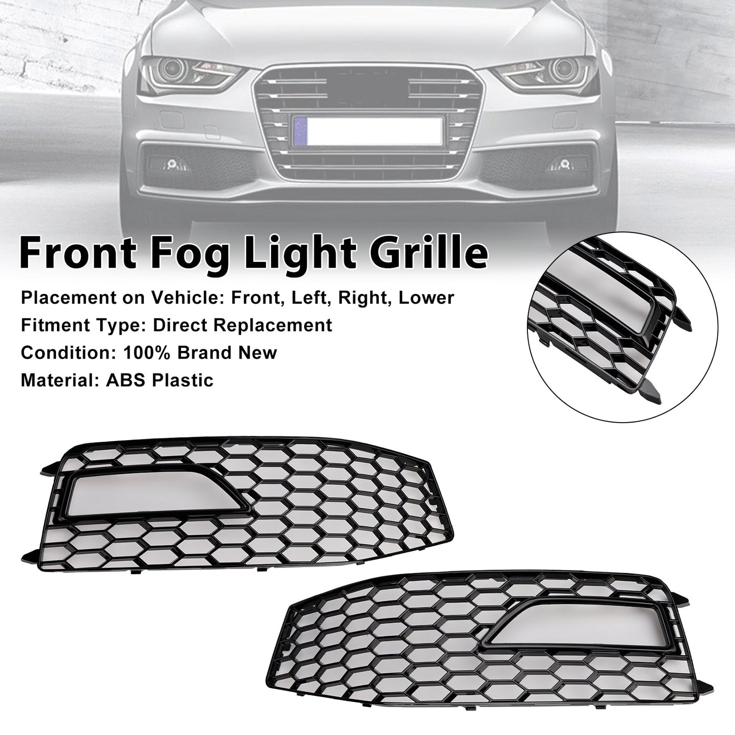 Griglia di copertura della lampada fendinebbia per paraurti Audi A4 S-line S4 2013-2015