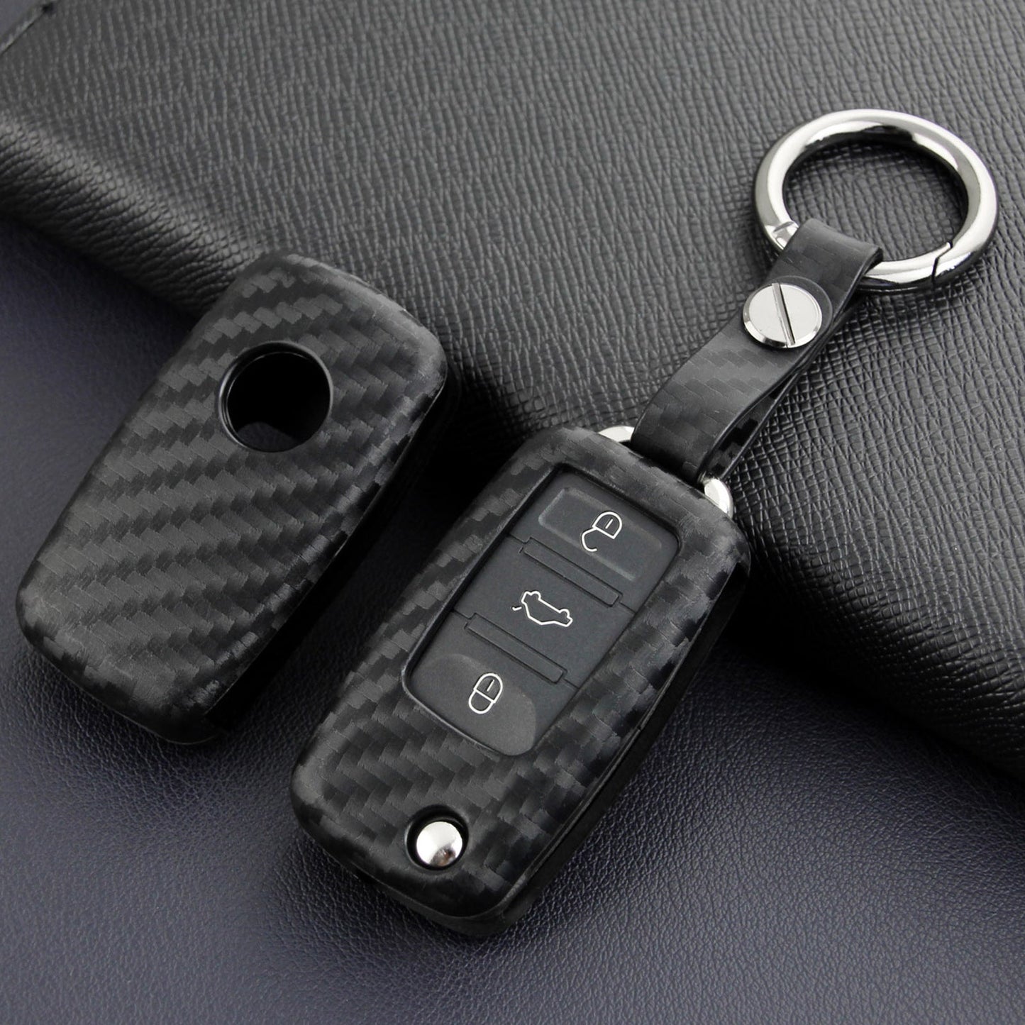 Custodia in similpelle e silicone per chiave auto con fibbia per Volkswagen Golf MK6