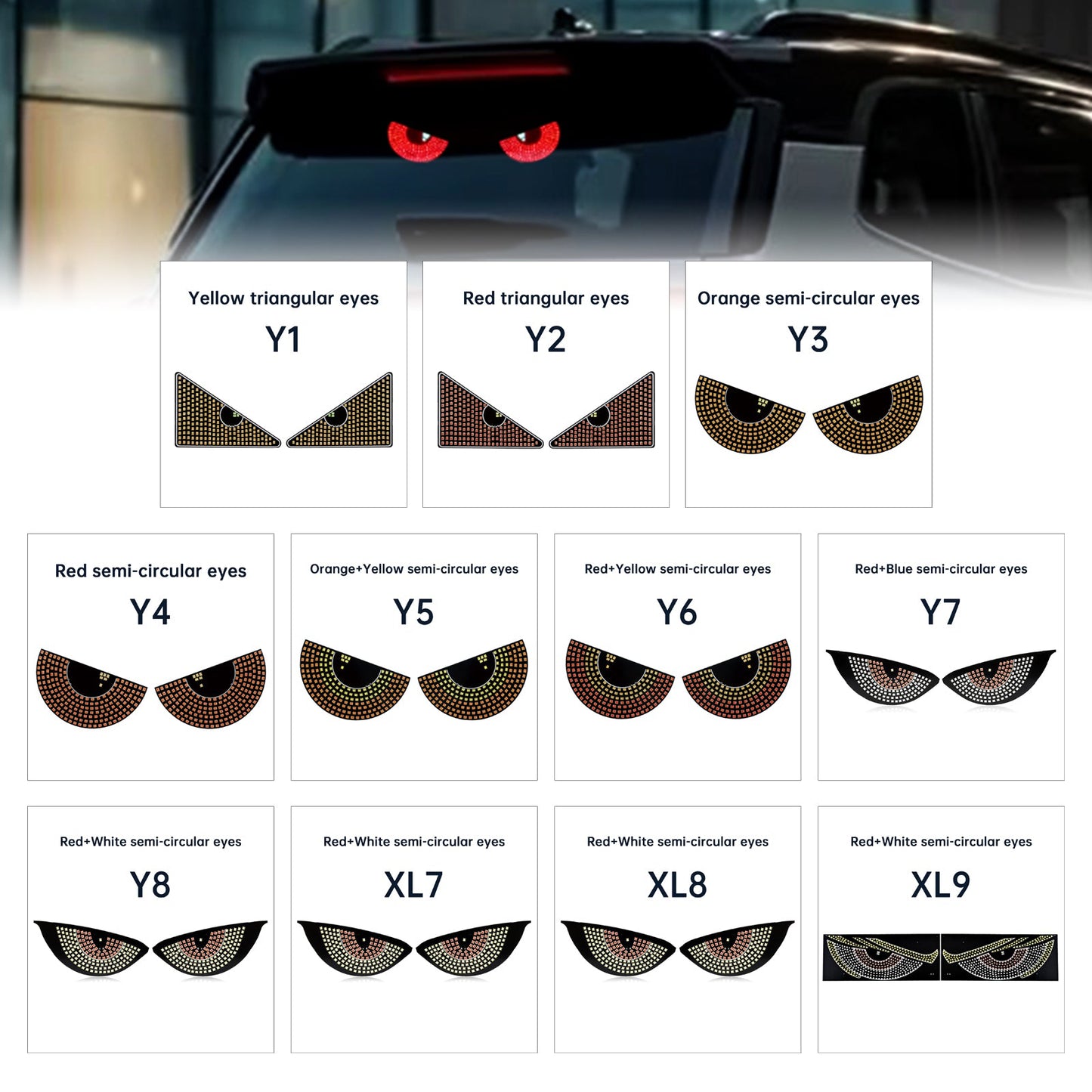 Luce LED dinamica per camion e auto con occhio del diavolo a schermo LED