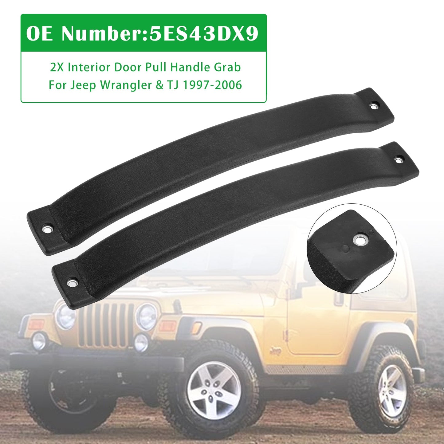Maniglia di trazione interna per portiera Jeep Wrangler e TJ 2x 1997-2006 5ES43DX9