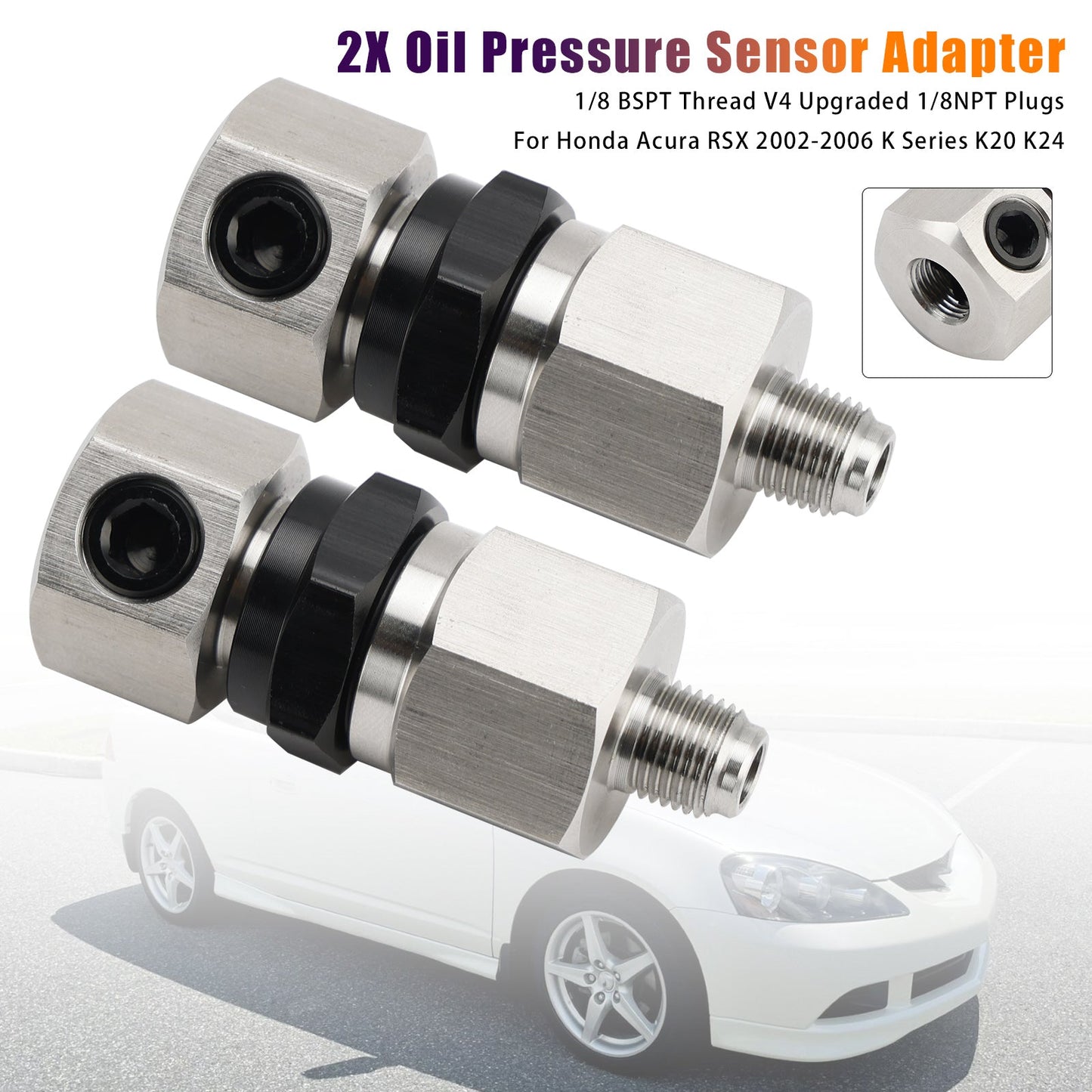 Adattatore sensore pressione olio 2x per Honda Acura RSX K Series K20 K24 2002-2006