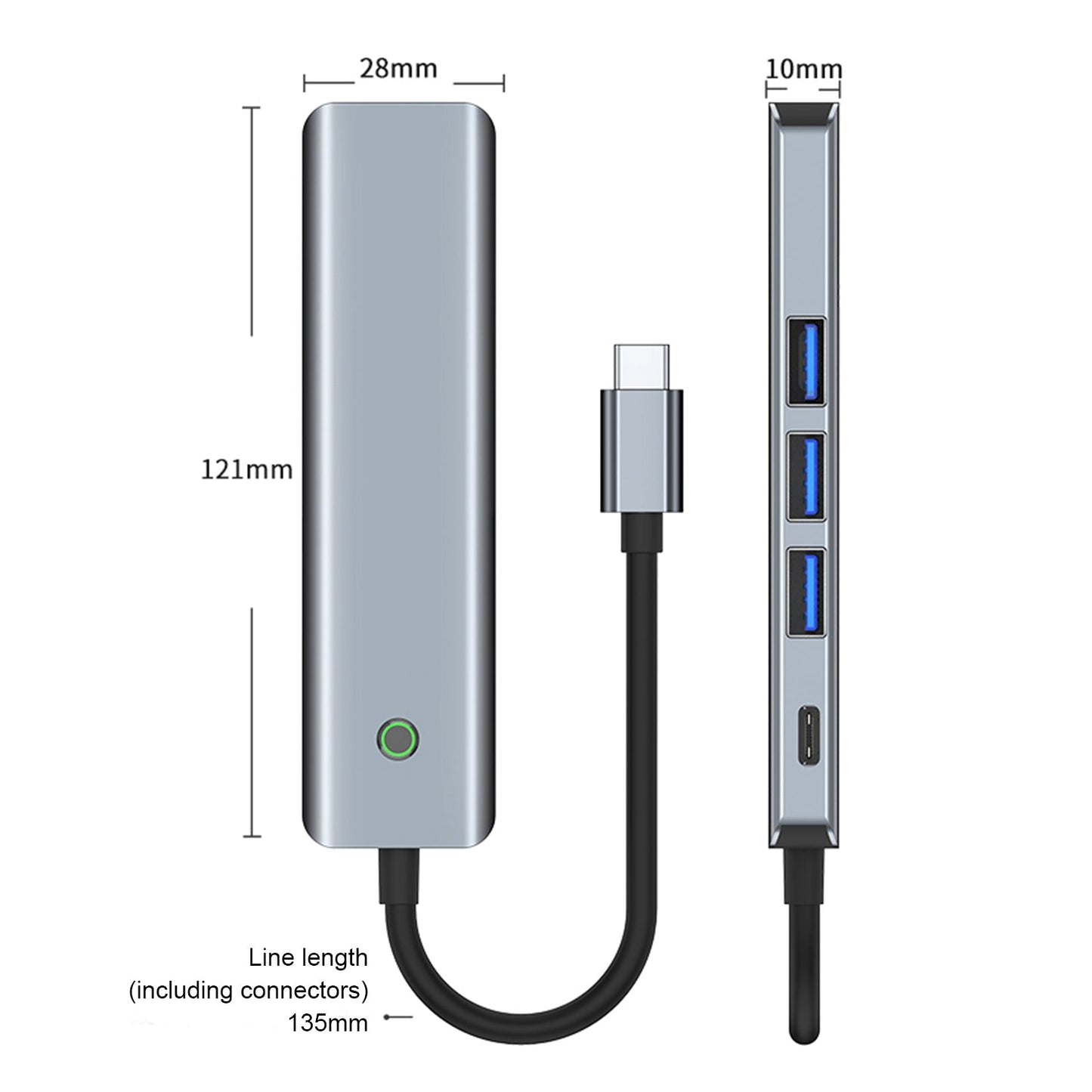 Adattatore hub di interfaccia HDMI PD100W USB3.0 TYPE-C 5 in 1 per MacBook iPad Pro