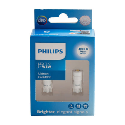 Luce auto LED-T10 Ultinon Pro6000 W5W 11961WU60 4000K per PHILIPS