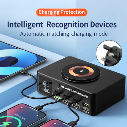 Caricabatterie USB multiporta intelligente per notebook PD100W, caricabatteria rapido da 140 W, Regno Unito