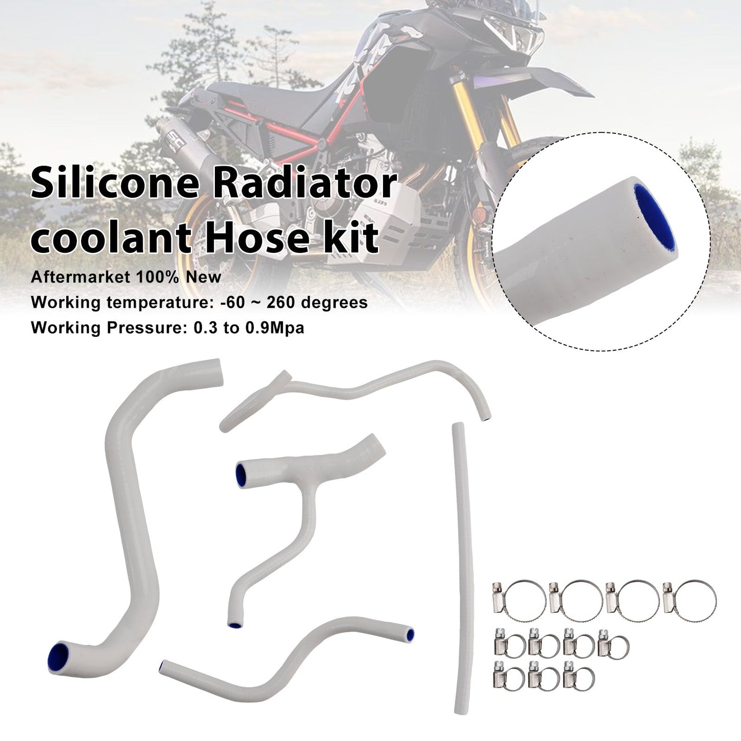 Tubo flessibile del liquido di raffreddamento del radiatore in silicone Aprilia Tuareg 660 2022-2025