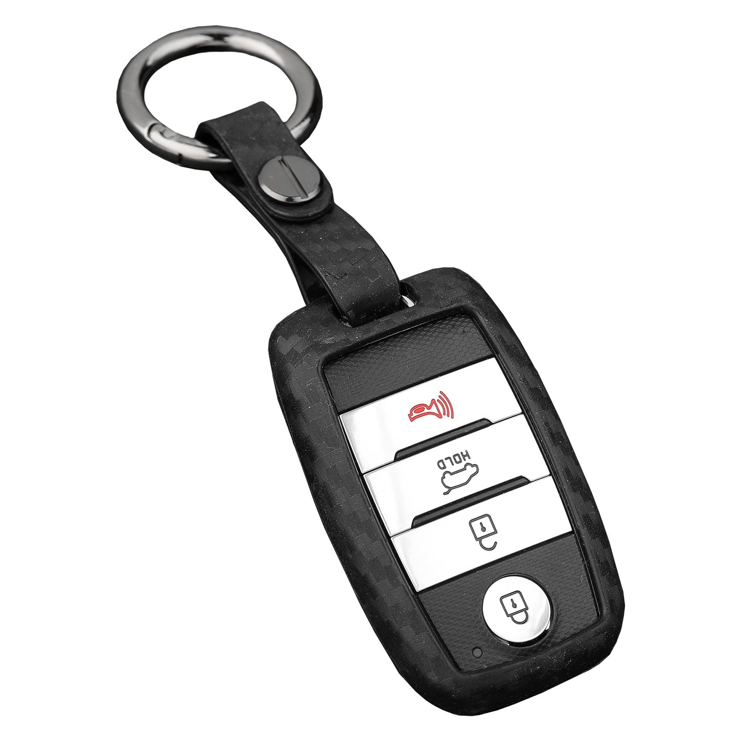 Custodia in pelle e silicone per chiave auto con fibbia per Kia