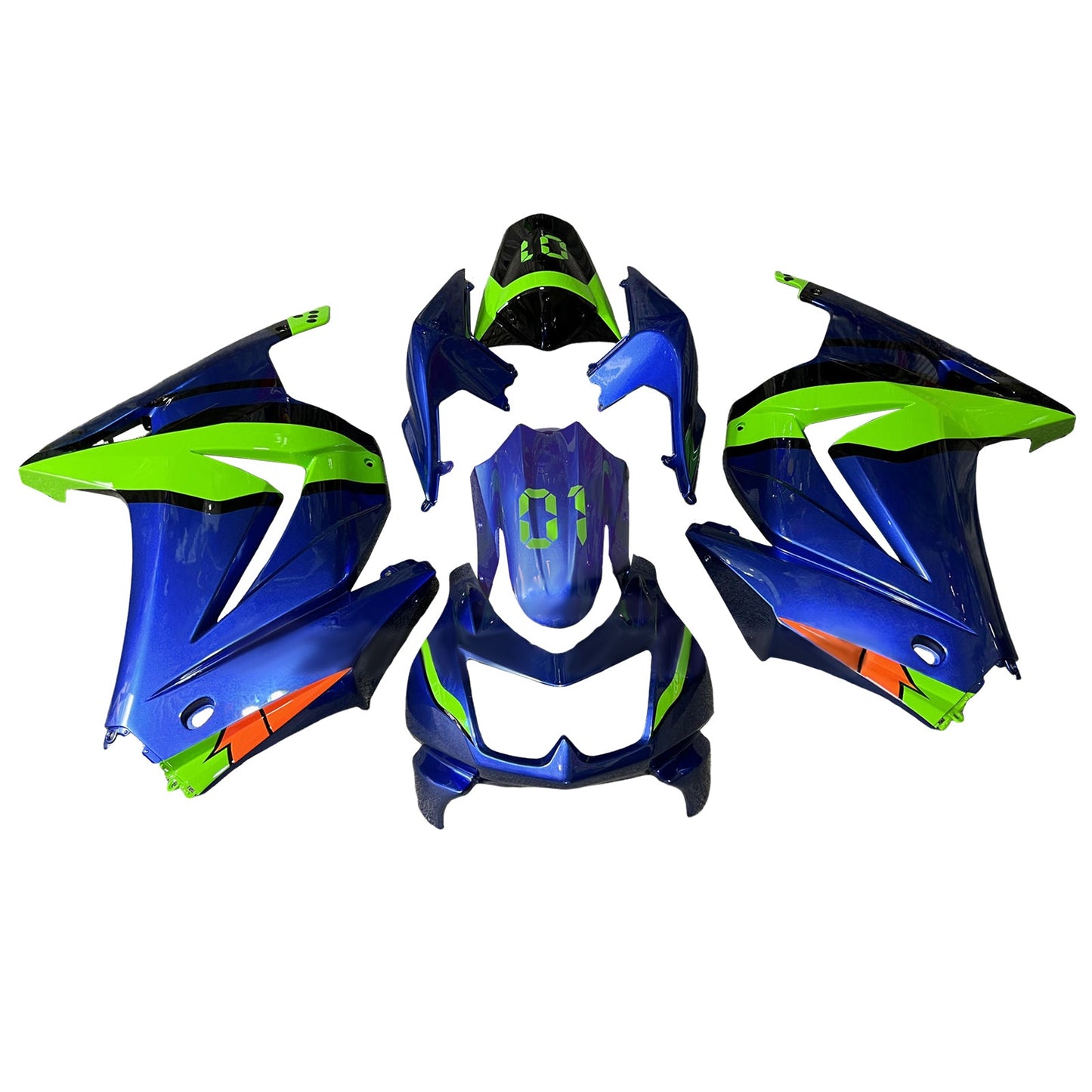 Kit carenatura iniezione in plastica ABS adatto per Kawasaki EX250 Ninja250R 2008-2012