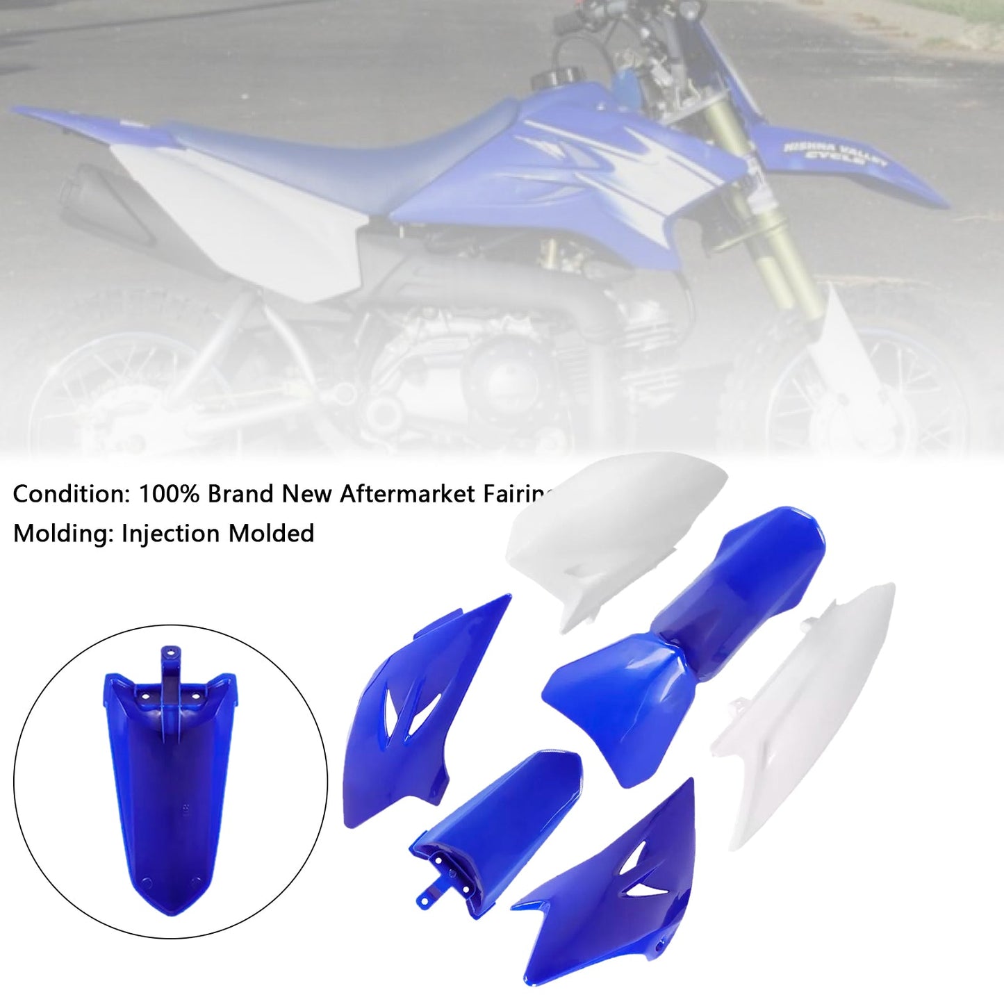 Kit plastiche per carrozzeria Yamaha TTR50 2006-2021, carenatura parafango anteriore e posteriore