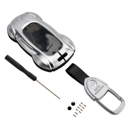 Custodia in lega di pelle e zinco per chiave auto argentata per Lexus ES260h/RX350h/LS500h