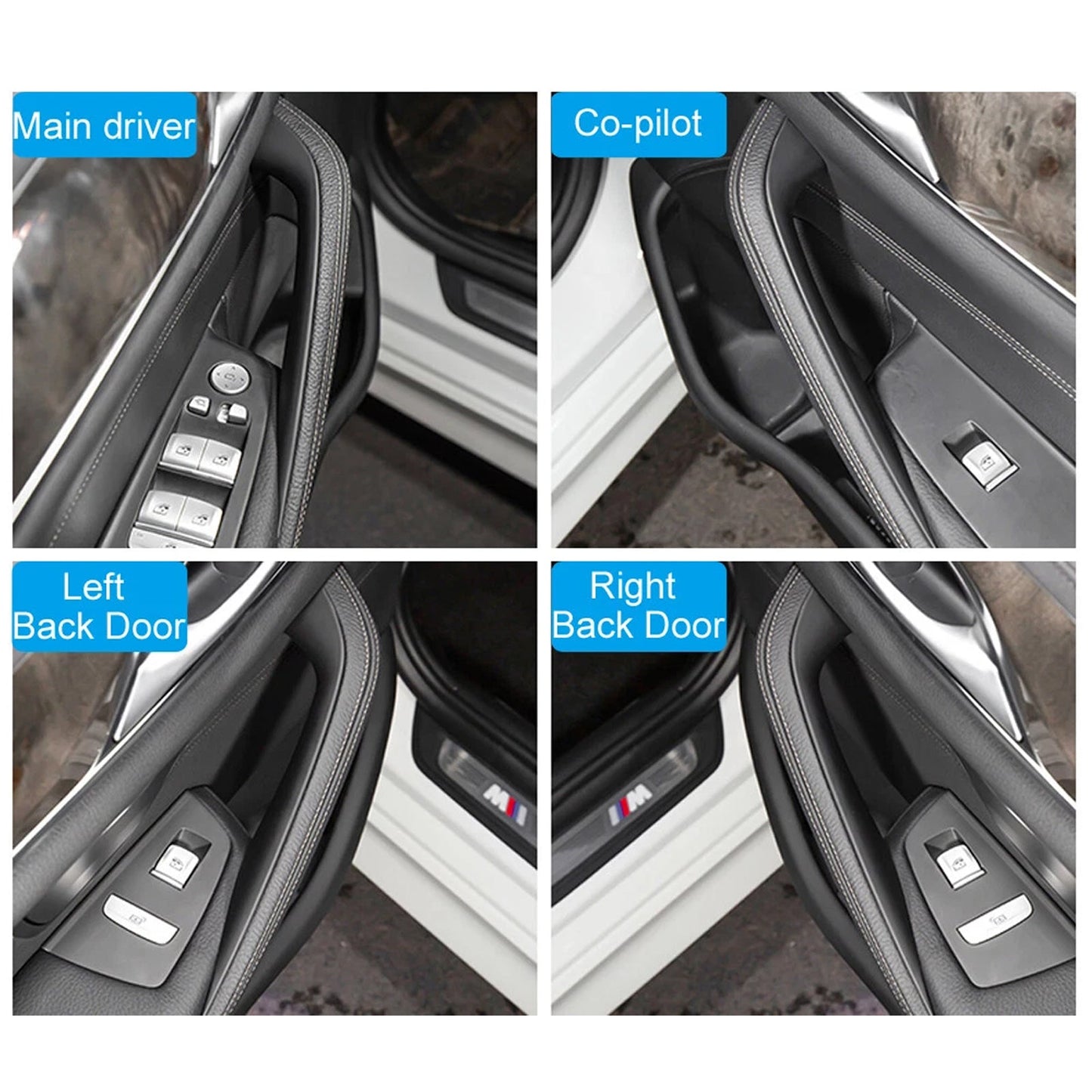 Maniglia interna della portiera, rivestimento del pannello interno per BMW Serie 5 G30 G31 G38 2017-2023