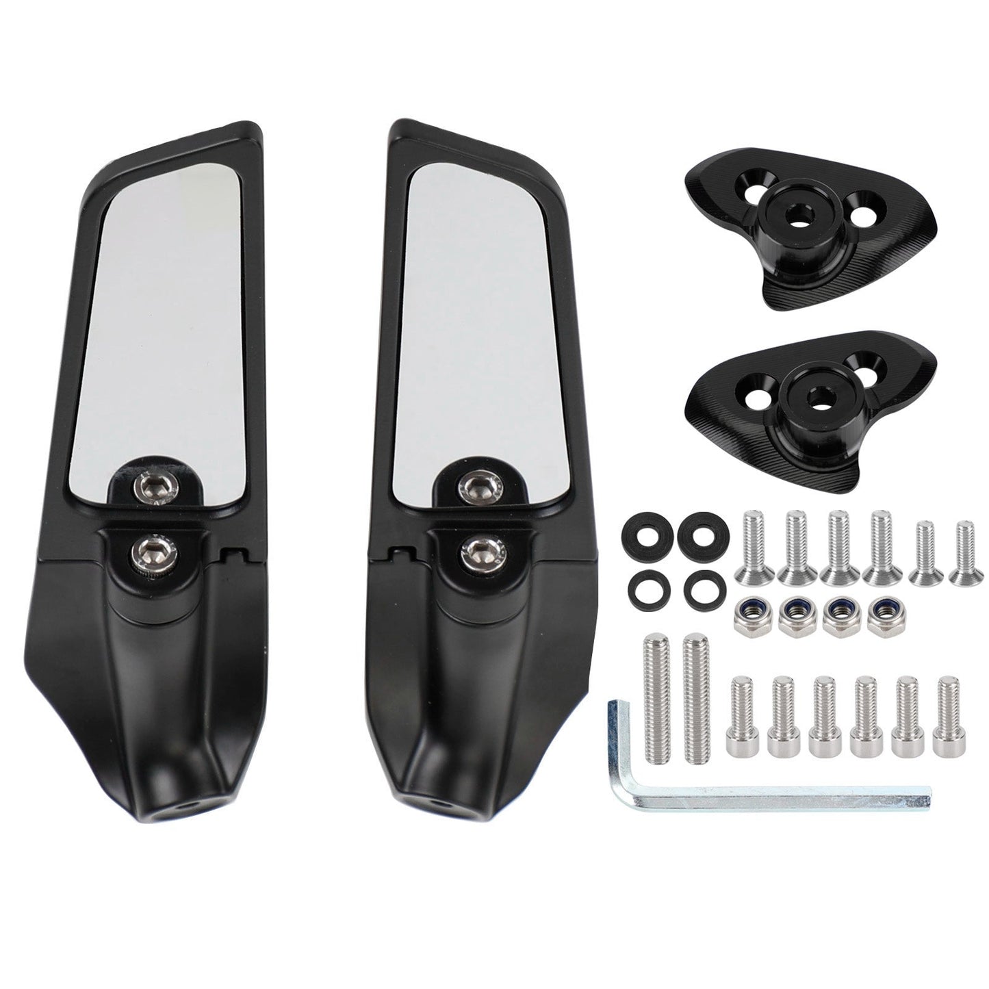 Lente bianca coppia Wing Fin Spoiler Specchietti retrovisori laterali per Yamaha YZF-R1M 2015-2019