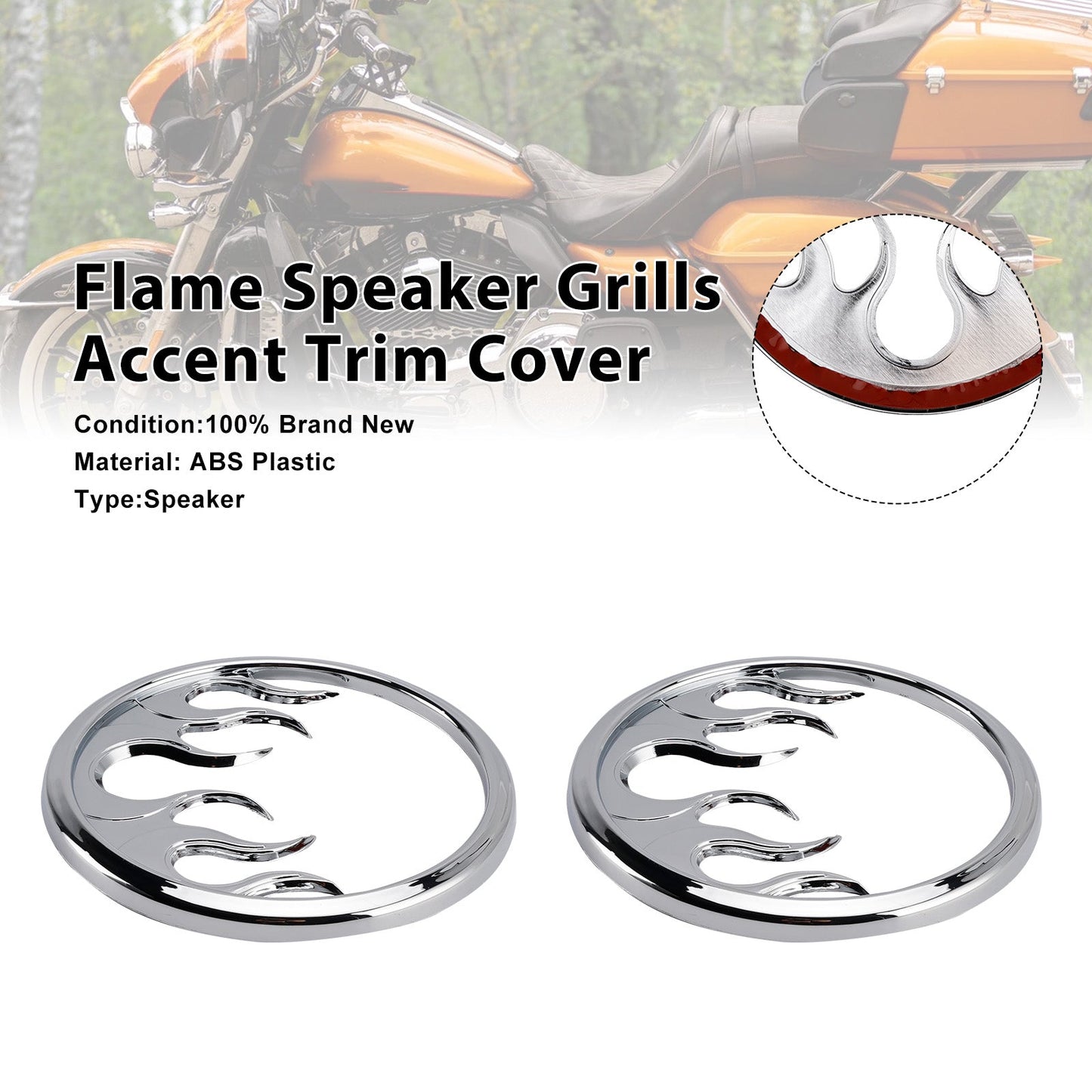 Griglie per altoparlanti Flame Accent Trim Cover per Touring Electra Glide Ultra Classic
