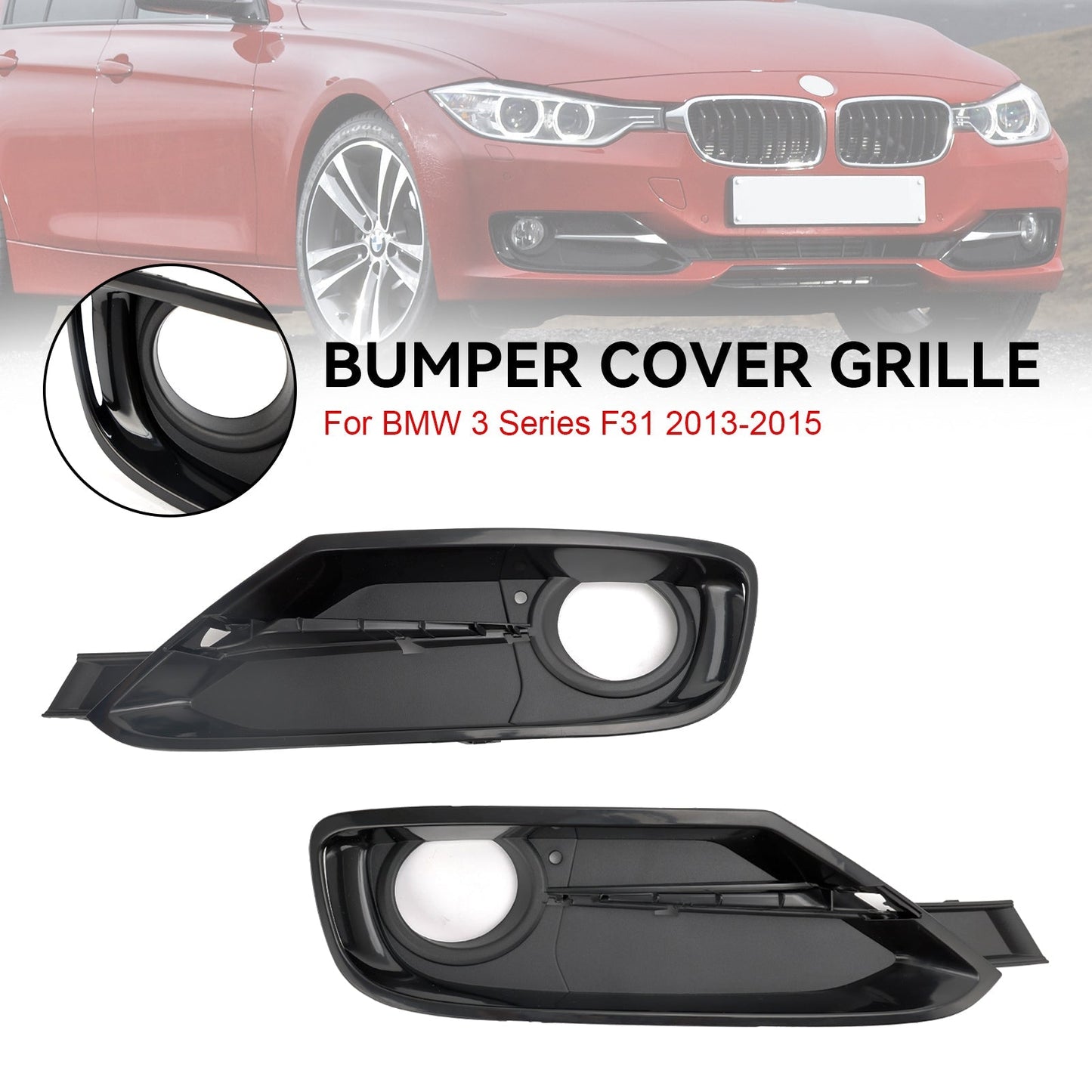 2 coperture per griglia fendinebbia per paraurti anteriore Per BMW 335i xDrive 320i 2.0L L4-Gas 2013-2015