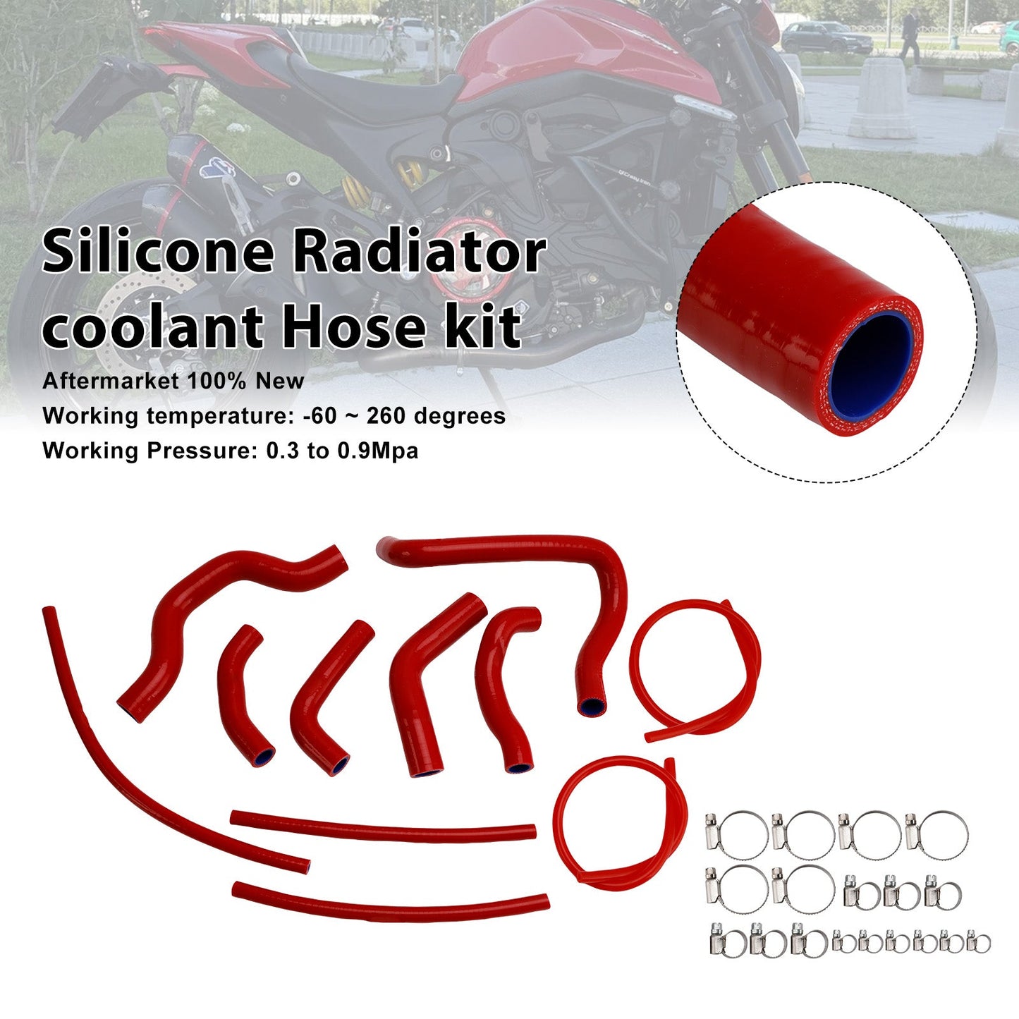 Tubo flessibile del liquido di raffreddamento del radiatore in silicone Ducati Monster 937 2021-2025