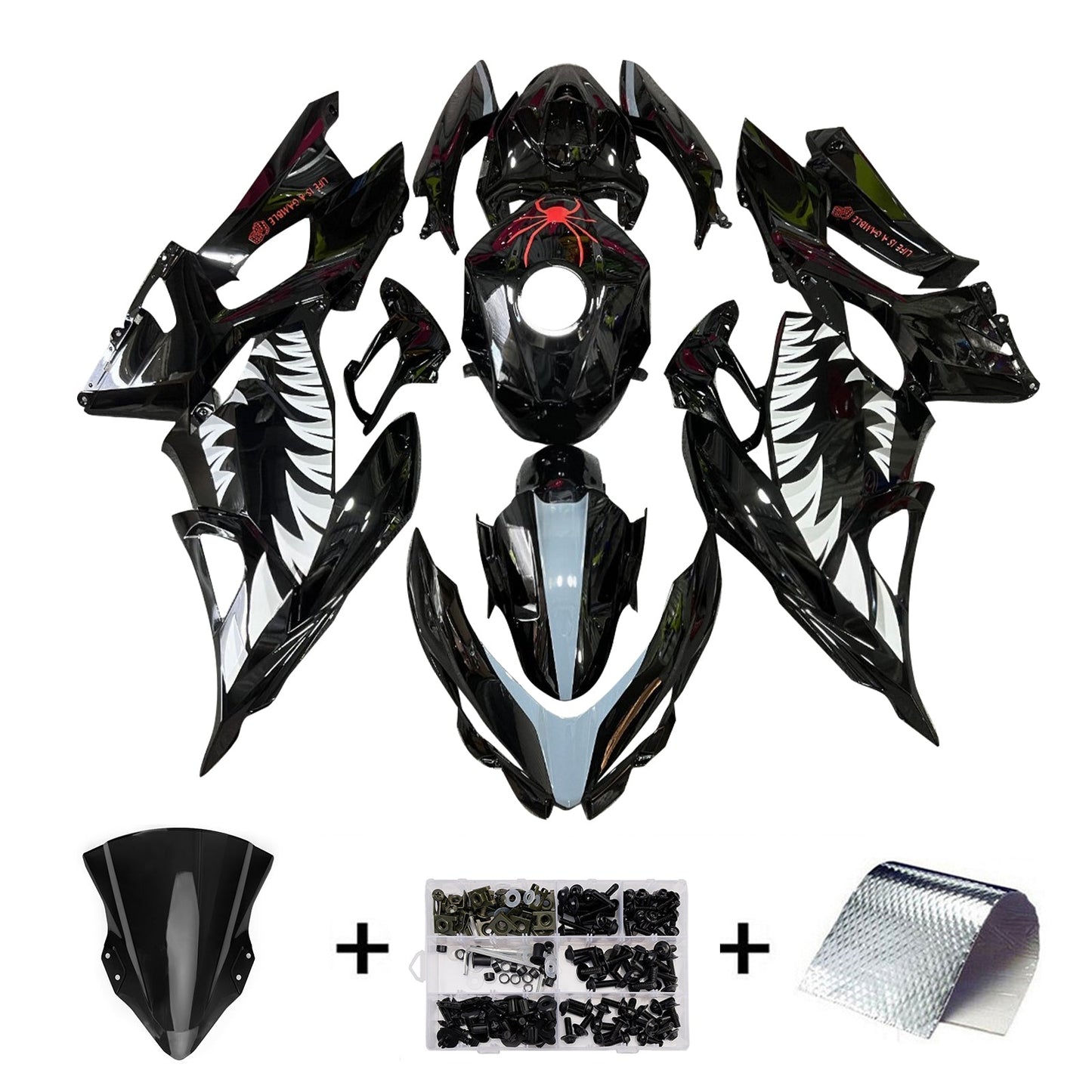 Kit carenatura iniezione in plastica ABS adatto per Kawasaki EX400 Ninja400 2018-2024