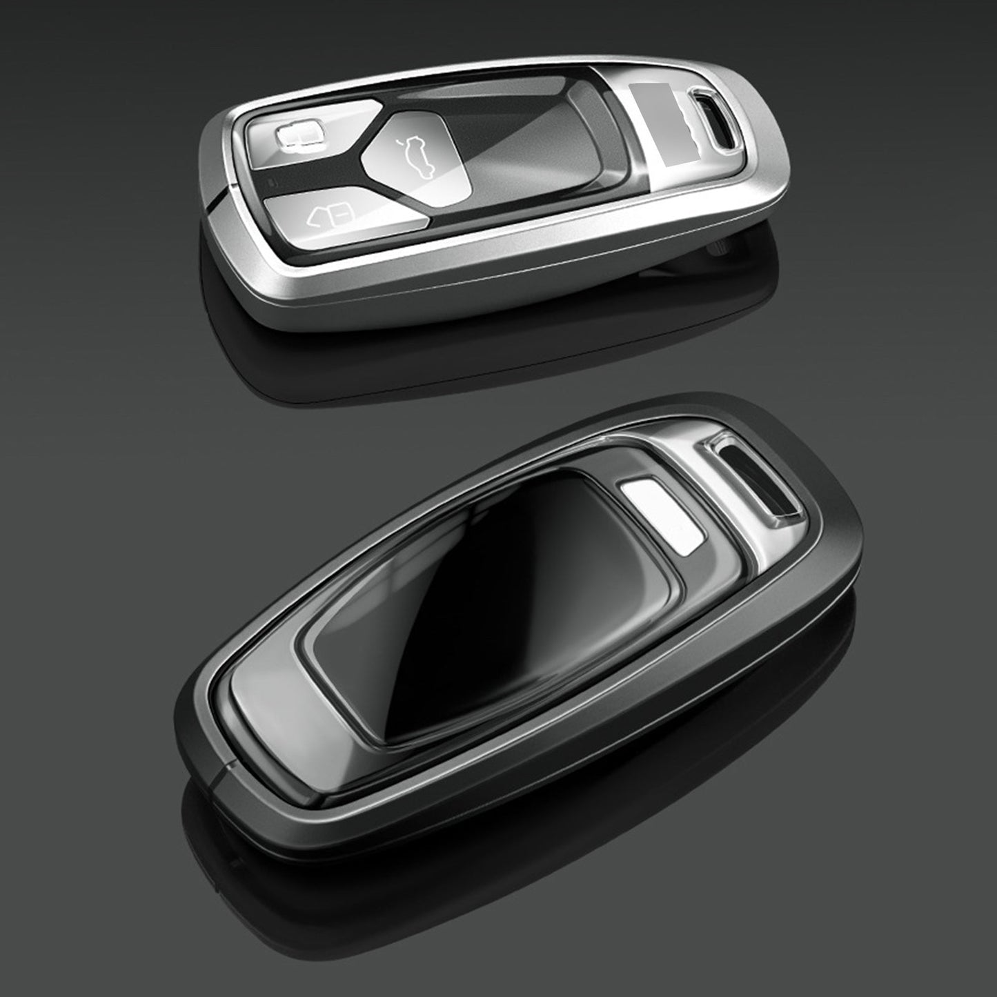 Custodia per chiave auto in TPU argentato in lega di alluminio con fibbia per Audi a6l a4l a3