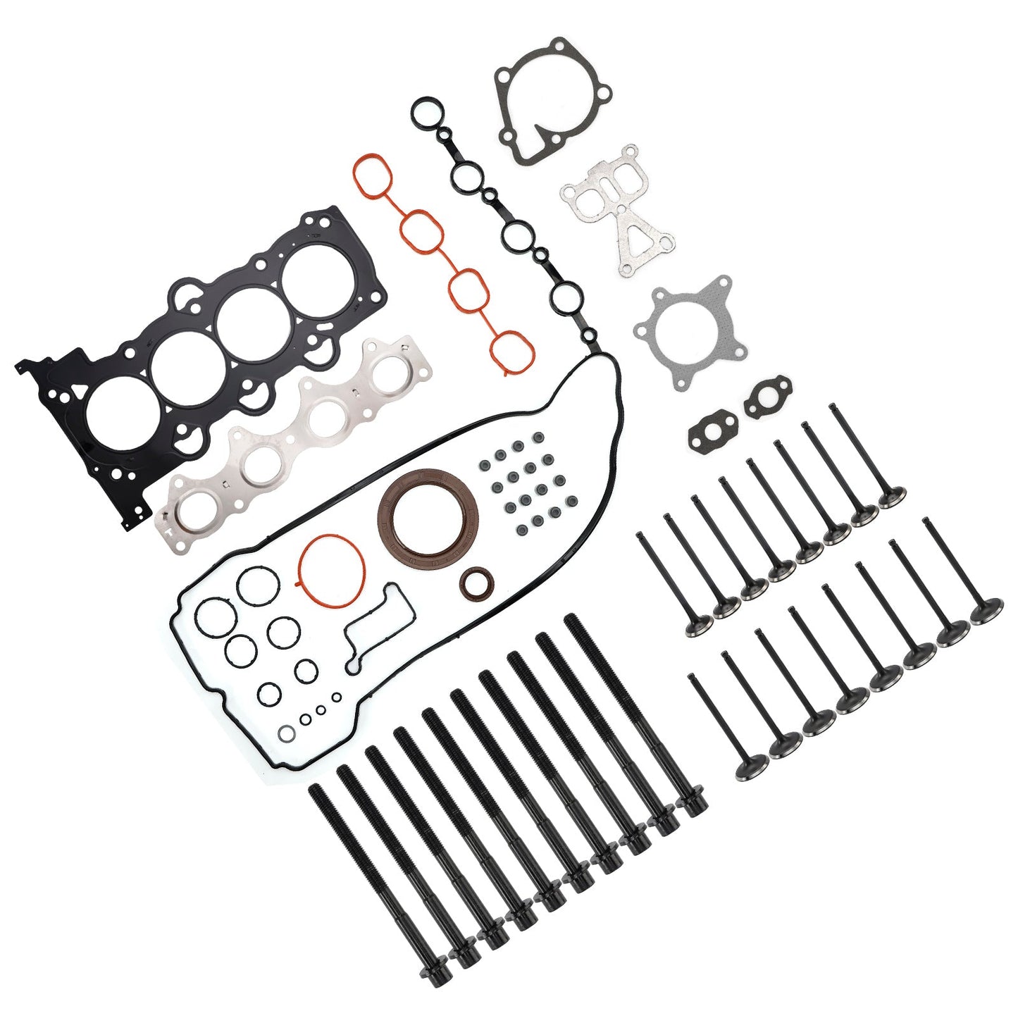 Kit bulloni guarnizioni testata turbocompressa Hyundai Veloster 1.6L GAS Turbo G4FJ 2013-2021 con valvola di aspirazione e scarico 23110-2B710