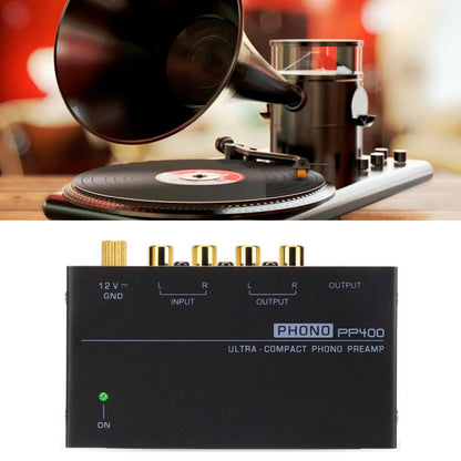 Preamplificatore Phono Ultra-Compatto PP400 con Supporto RCA da 1/4 di pollice Interfacce TRS Preamplificador Phono Preamp