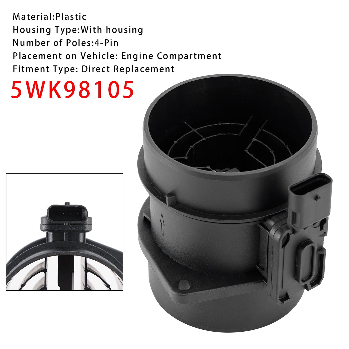 Sensore del flusso d'aria di massa per Mercedes W205 W176 GLC X253 CDI 5WK98105