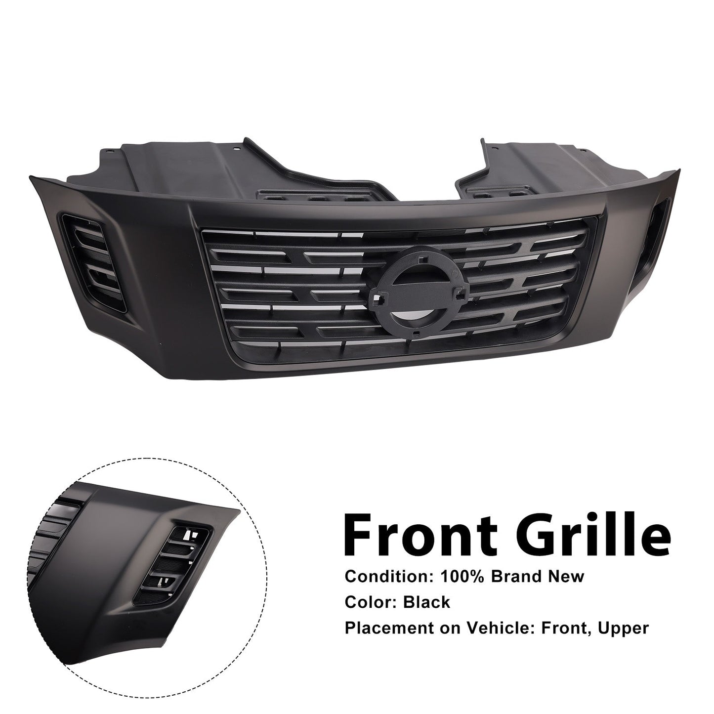 2015-2020 Per Nissan Navara NP300 D23 Griglia paraurti anteriore nera