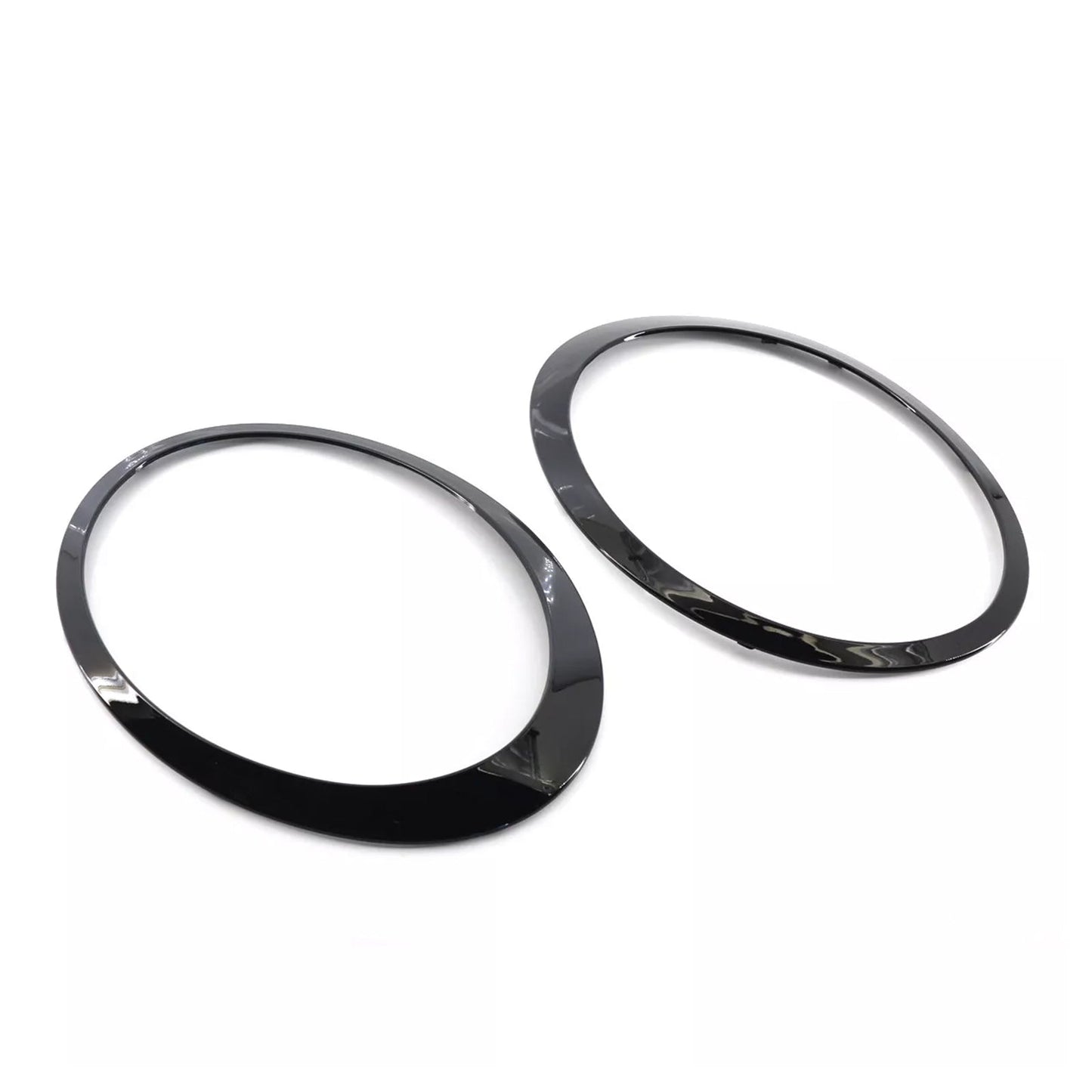 2 pezzi di anelli di finitura per fari anteriori neri lucidi per Mini Cooper F55 F56 F57 2014-2021