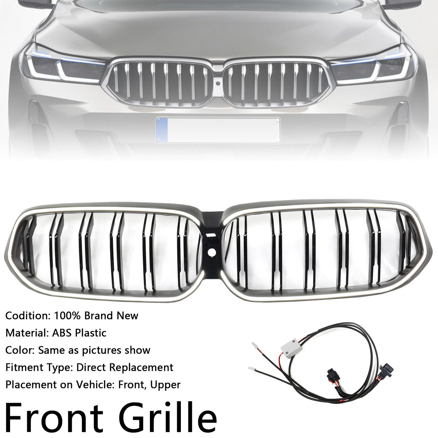 Griglia anteriore a doppio rene nera BMW Serie 6 G32 2020-2025