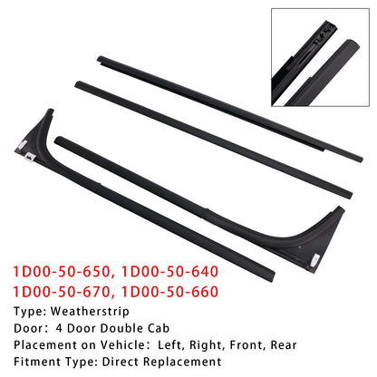 4 pezzi di guarnizione interna ed esterna per porta per Mazda BT-50 Pro Pick Up 2012-2019