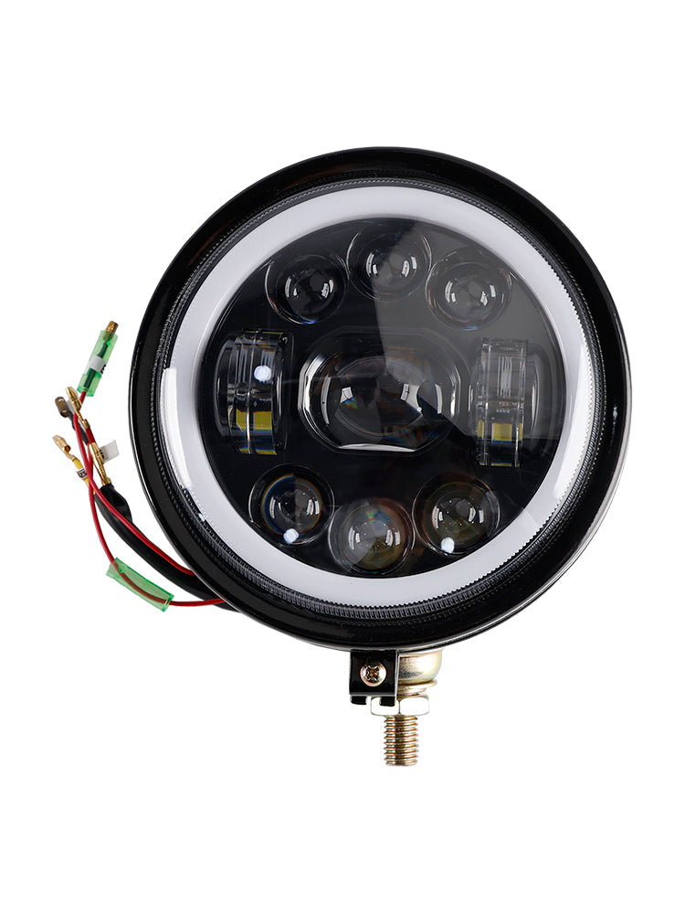 Faro fendinebbia a 9 lampadine personalizzato da 5,75"" nero per Bobber Chopper Racer