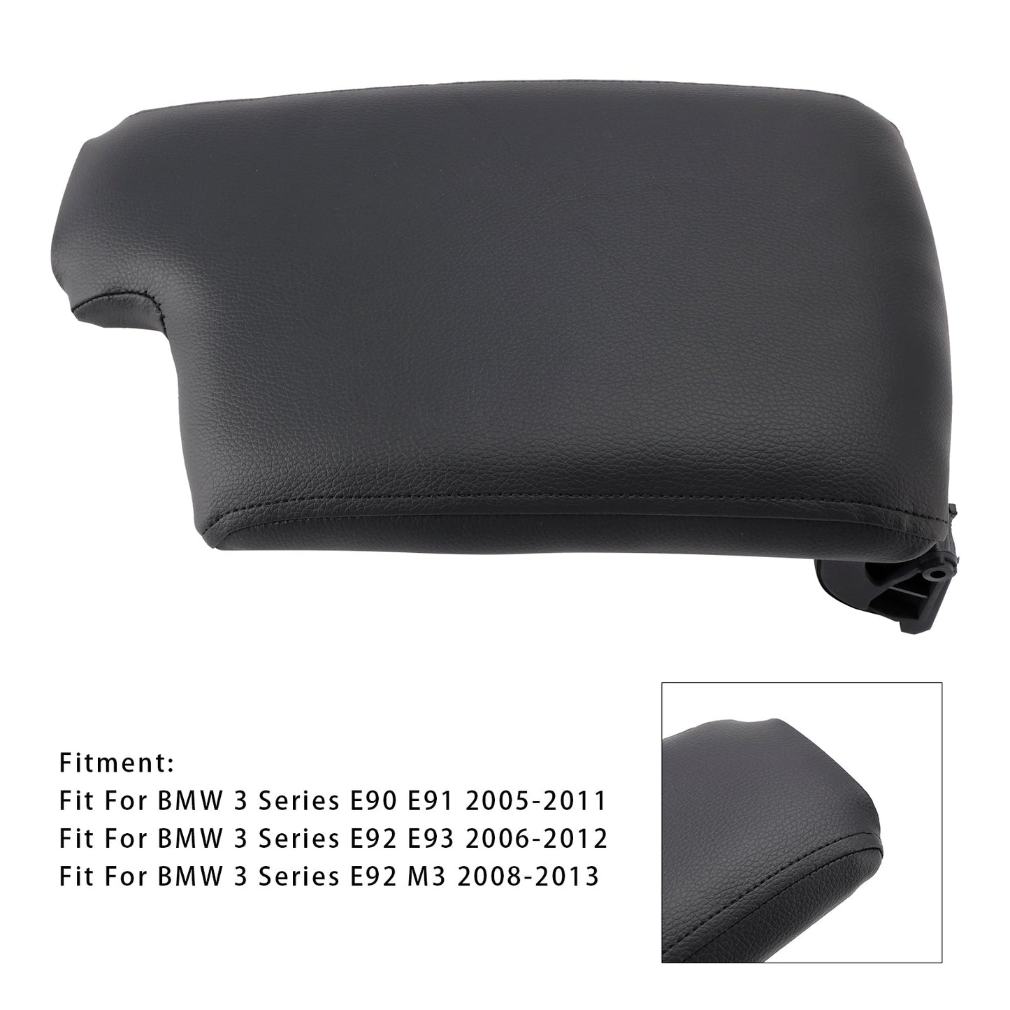 Coperchio della console centrale del bracciolo in pelle nera per BMW E90 E91 E92 E93 51169134486