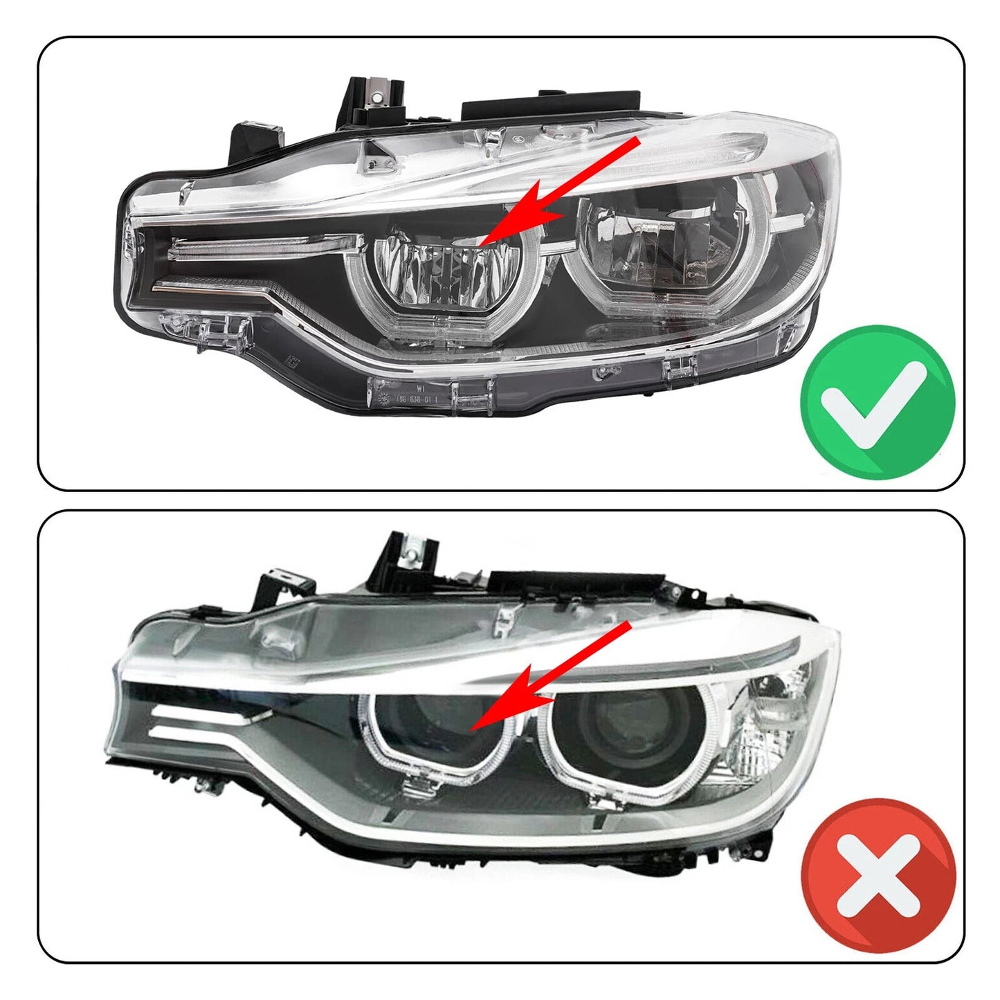 Faro anteriore sinistro a LED 63117419629 per BMW Serie 3 F30 F31 2016-2019 senza AFS