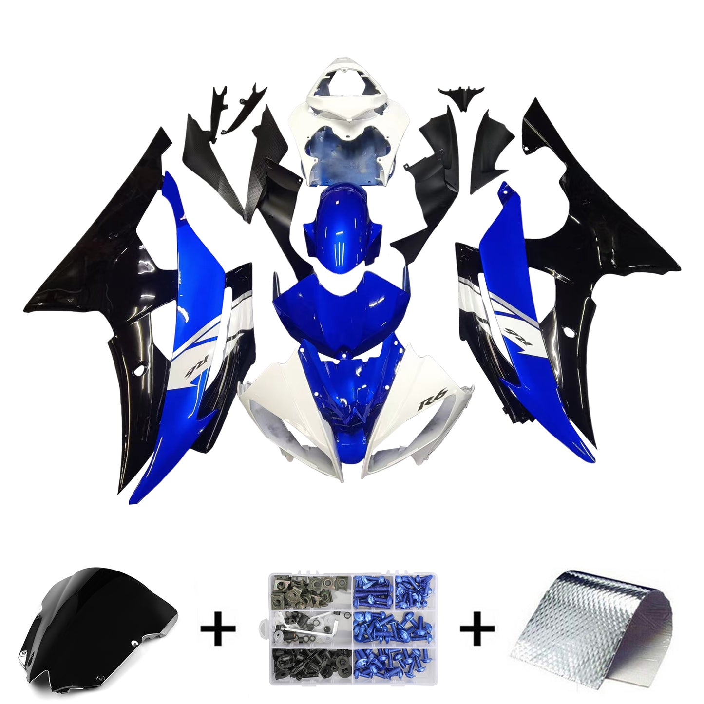 Kit carena iniezione carrozzeria in plastica ABS adatta per Yamaha YZF 600 R6 2008-2016