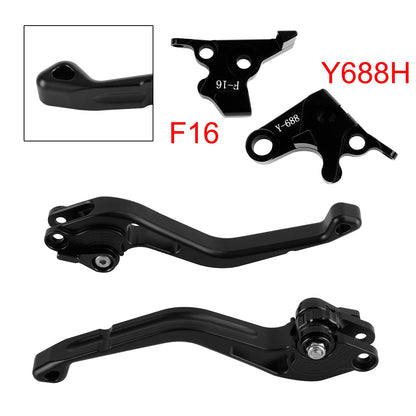 Nuova leva freno e frizione corta compatibile con Yamaha FZ6 FAZER XSR 700 900 ABS, colore nero.