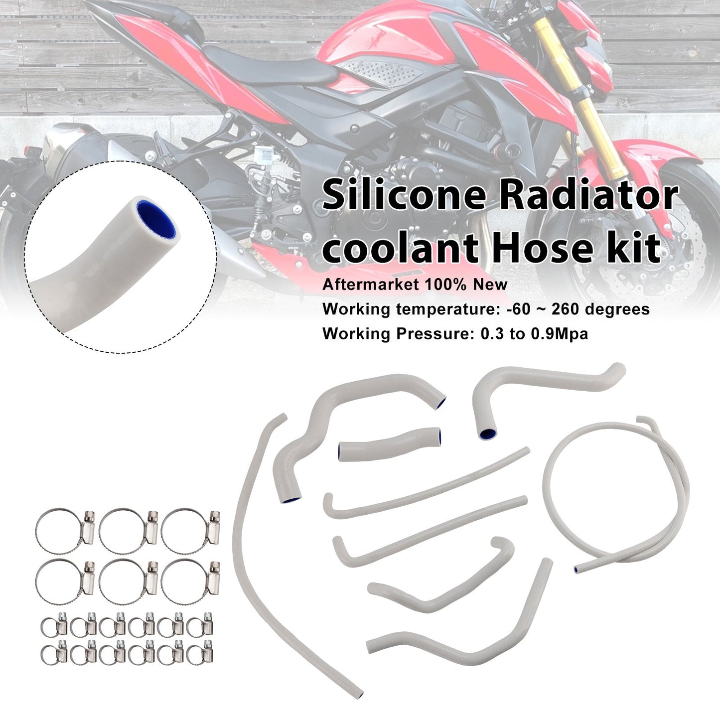 Kit di tubi flessibili in silicone per il liquido di raffreddamento del radiatore per Suzuki GSX-S750/Z 2017-2025