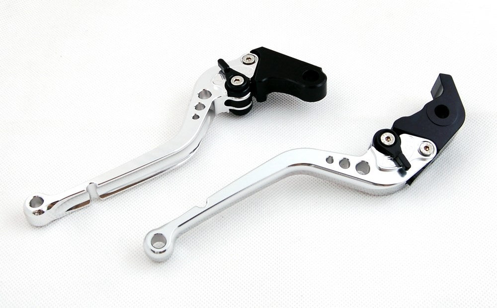 Long Brake Clutch Levers For Suzuki GSXR600 GSXR750 2006-10 GSXR1000 05-06 Black