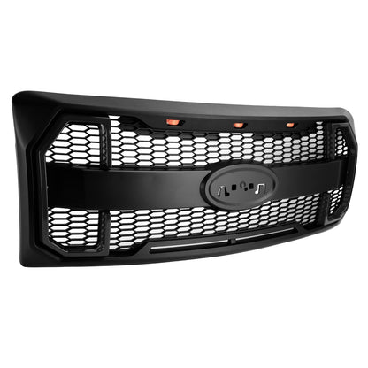 Griglia paraurti anteriore stile Raptor nero opaco Ford F150 2009-2014 con LED