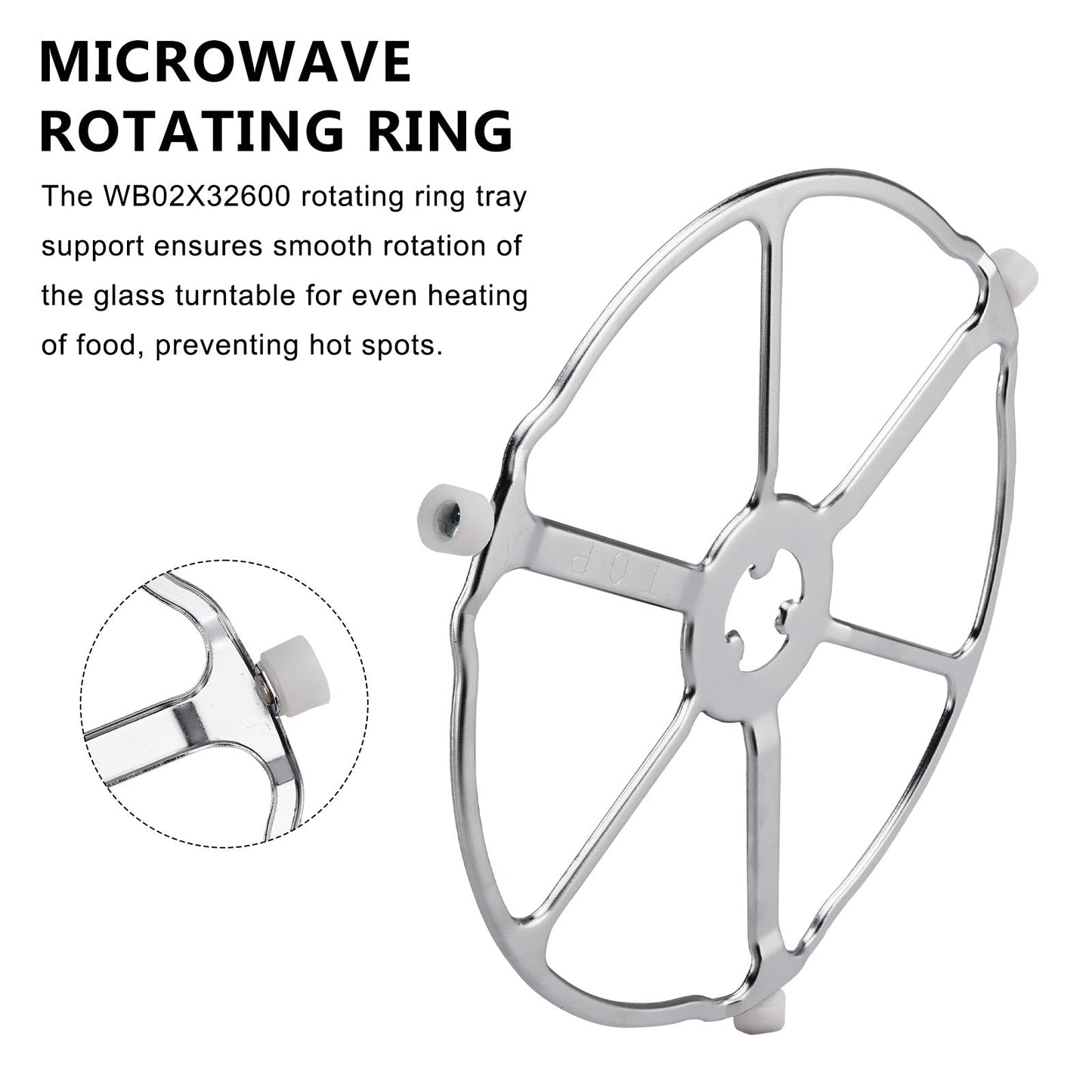 WB02X32600 WB06X10651 per supporto vassoio ad anello a rulli per forno a microonde GE